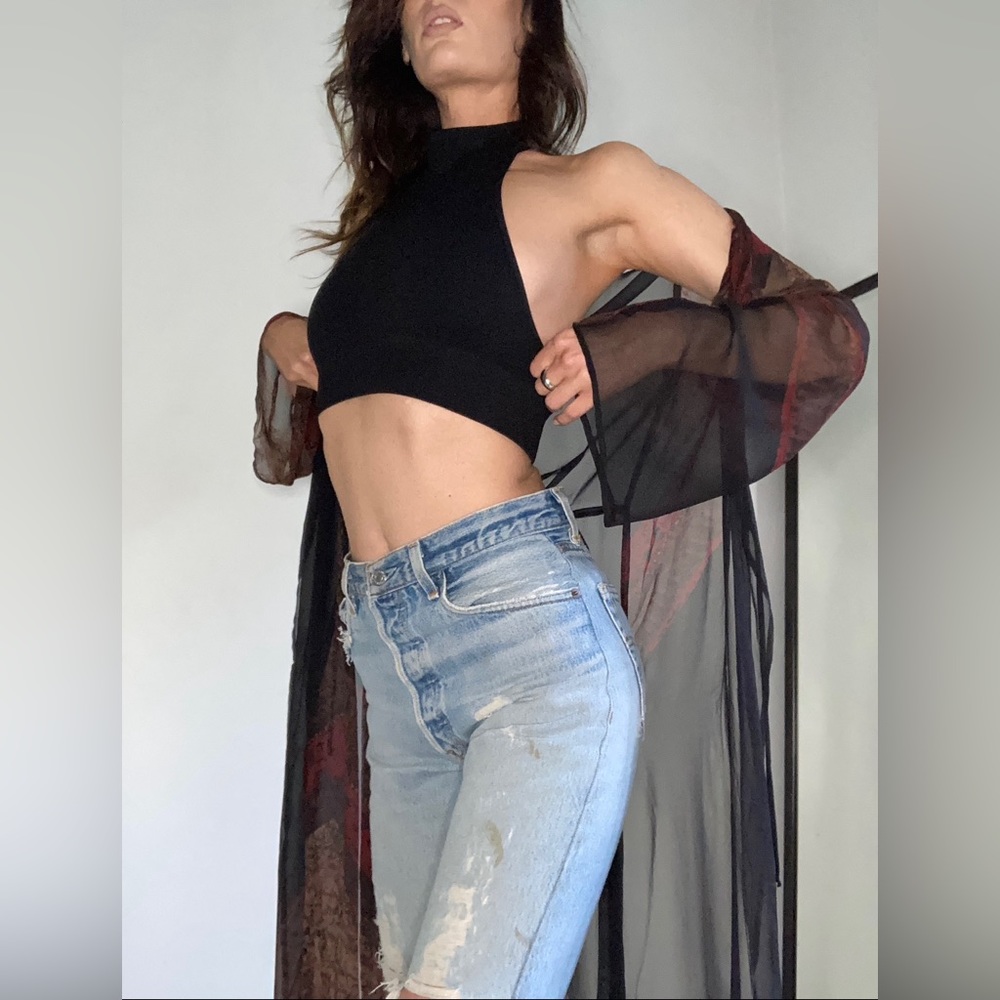 STONE COLD FOX SHEER SILK VIOLANTE DUSTER ROBE FOR LOVE LEMONS ZIMMERMANN BOHO - Picture 7 of 12